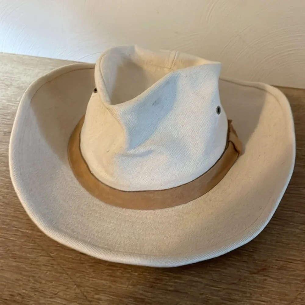 Vintage Banana Republic Cream Canvas Safari Hat - Picture 6 of 6